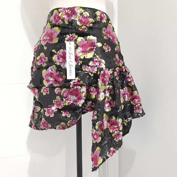 NWT FOR LOVE & LEMONS SAN JUNIPERO SEQUIN SKIRT - Picture 5 of 7